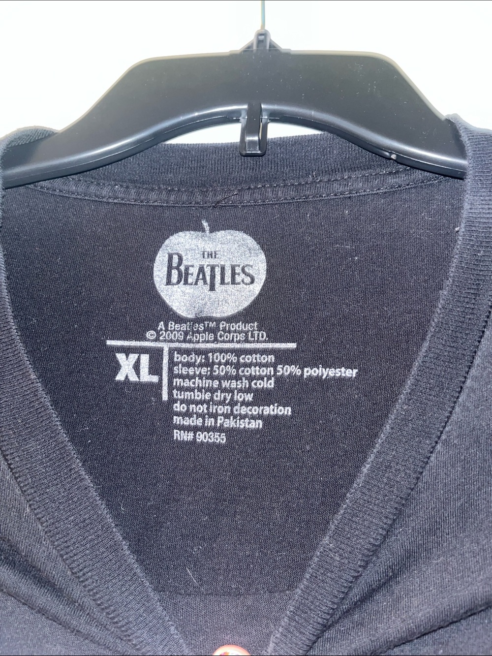 The Beatles Black Tee with White Layered Sleeves - Picture 4 of 5